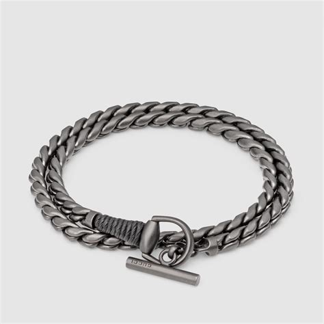 gucci bracelet mens leather|gucci silver bracelet for men.